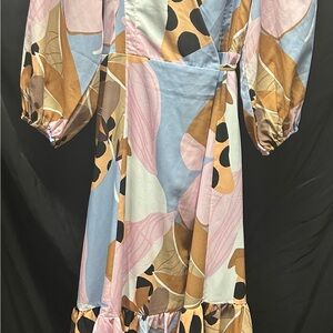 Hutch Blue and Brown Dress from Anthropologie